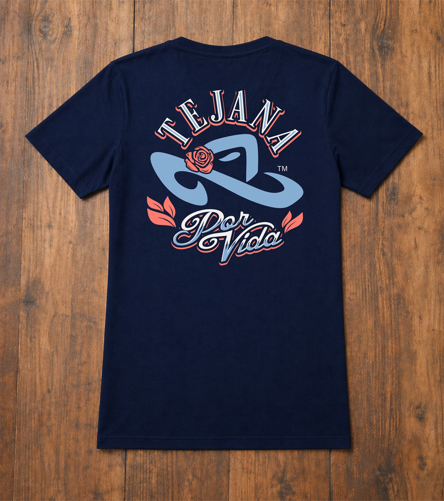 Tejana Por Vida: Powder Blue and Salmon