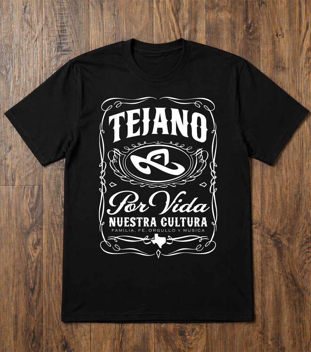 Tejano Por Vida: Shirt Por Vida Saloon Tee Blk/Wht