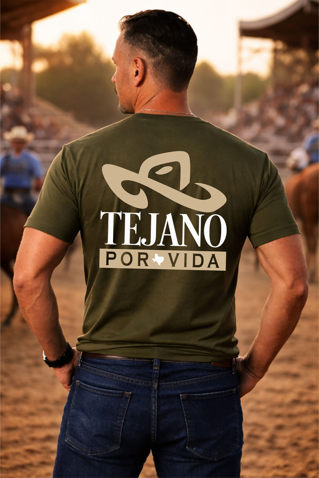 Tejano Por Vida: Shirt Classic Military Green