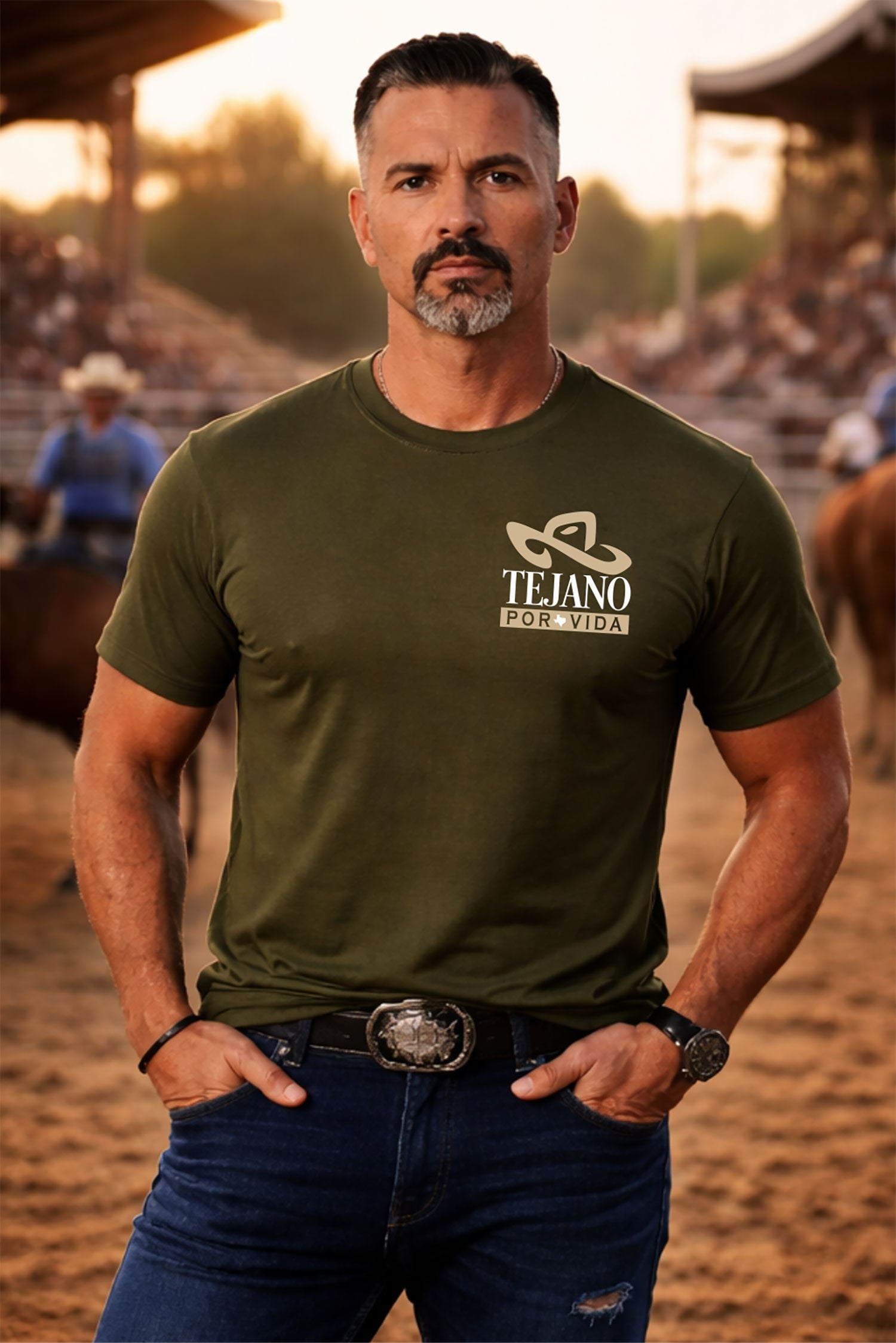 Tejano Por Vida: Shirt Classic Military Green